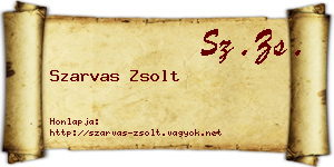 Szarvas Zsolt névjegykártya